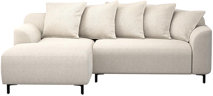 Leen Bakker Bank Elsa met chaise longue links stof Eden beige