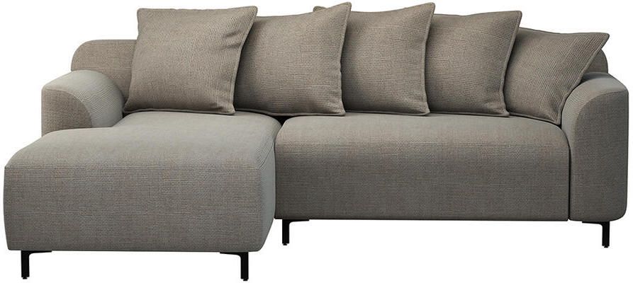 Leen Bakker Bank Elsa met chaise longue links stof Eden taupe