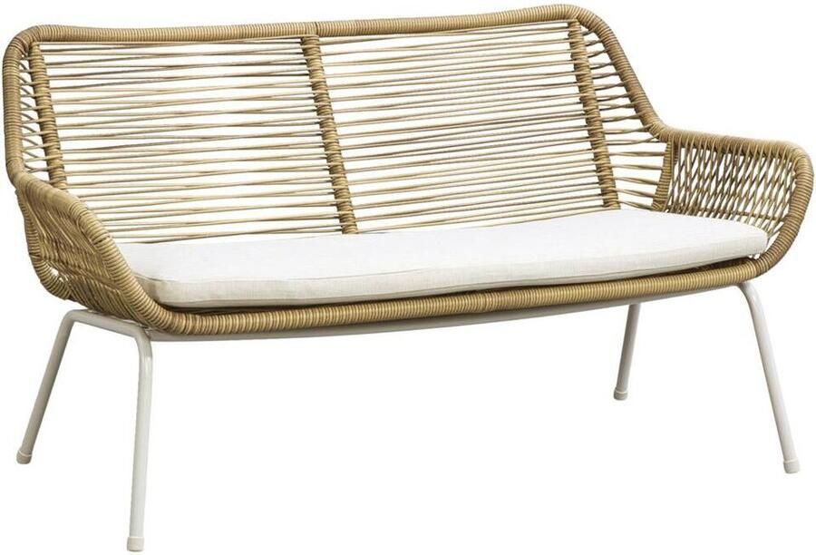 Leen Bakker Bank Grand 2-zits wicker naturel 78x137x73 cm