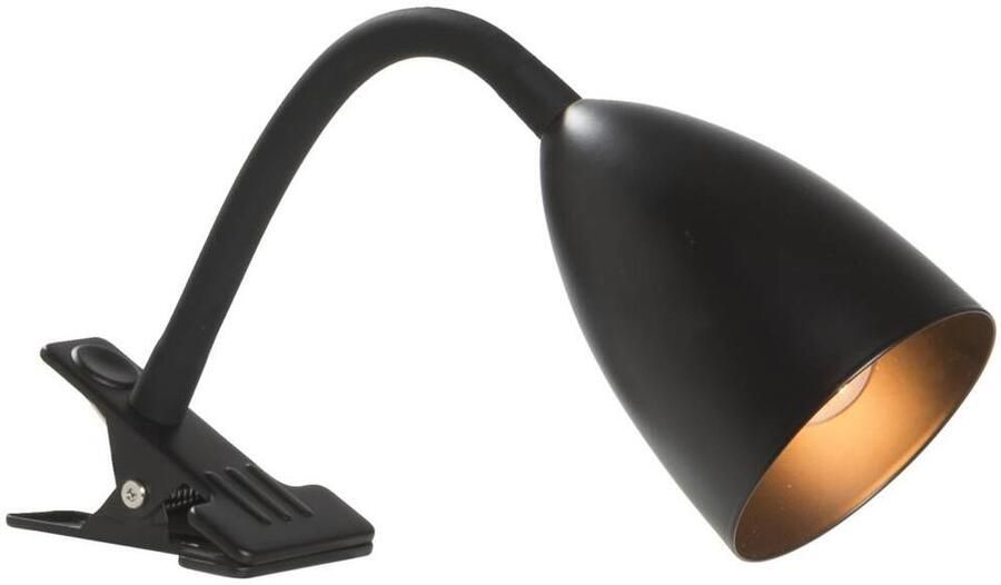 Leen Bakker Bedklemlamp Knijper zwart metaal E14 35xØ9 cm