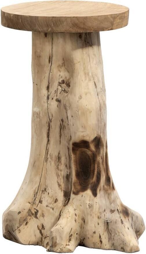 Leen Bakker Bijzettafel Borneo hoog teak 65xØ35 cm