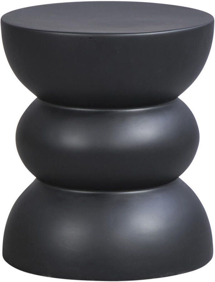 Leen Bakker Bijzettafel Lugo zwart 44xØ38 cm