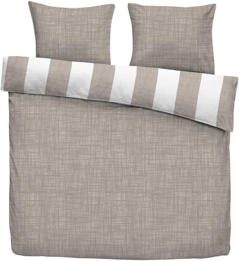 Leen Bakker Dekbedovertrek Liam zand 200x200 220 cm