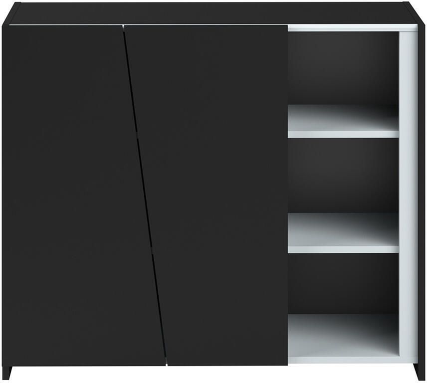 Parisot Bijzetkastje LevelUp 93cm met twee deuren zwart wit - Foto 2