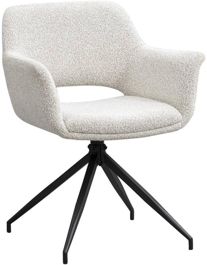 Leen Bakker Eetkamerstoel Belle stof crème