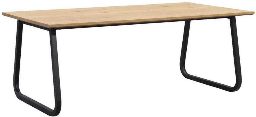 Leen Bakker Eettafel Brigitte rechthoekig naturel zwart 200x100 cm
