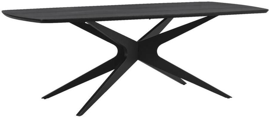 Leen Bakker Eettafel Suzanne zwart 220x100 cm