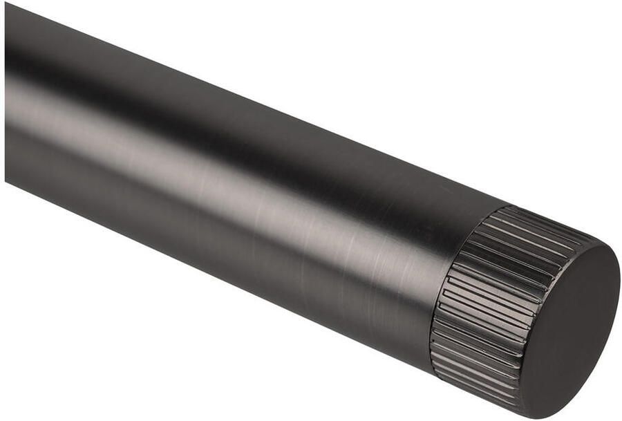 Leen Bakker Eindknop gordijnroede gun metal ribbel Ø28mm S 2 (2016385)