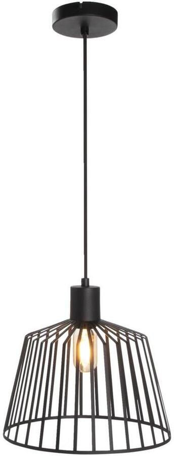 Leen Bakker Hanglamp Fynn zwart metaal E27 150xØ30 cm