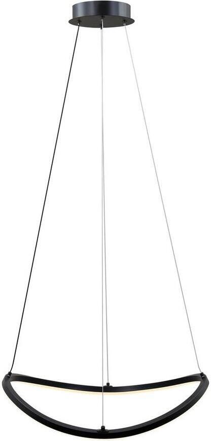 Leen Bakker Hanglamp Joa LED mat zwart metaal 110xØ52 cm