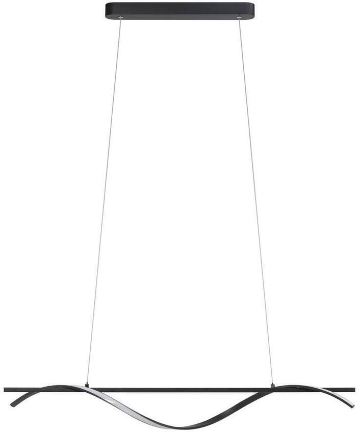 Leen Bakker Hanglamp Joa LED mat zwart metaal 120x100x12 cm