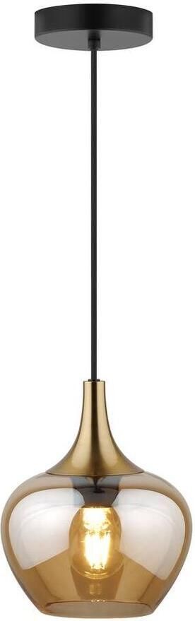 Leen Bakker Hanglamp Lola amber metaal glas 150xØ19 cm