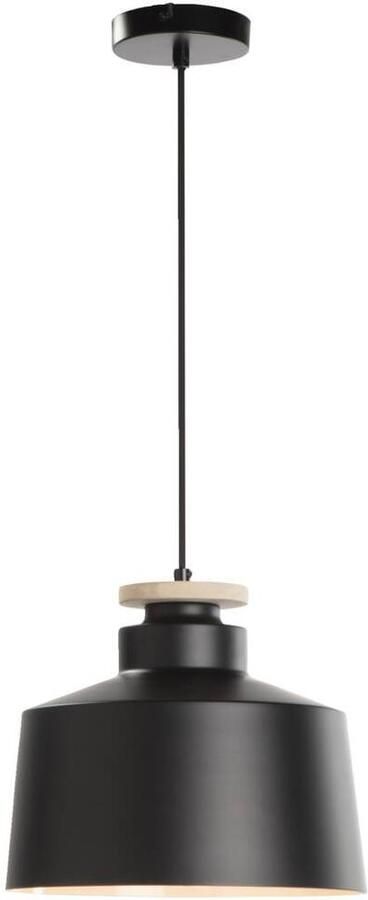 Leen Bakker Hanglamp Mallorca E27 mat zwart 150xØ30 cm
