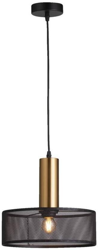 Leen Bakker Hanglamp Nerja E27 zwart goudkleur 120xØ28 cm