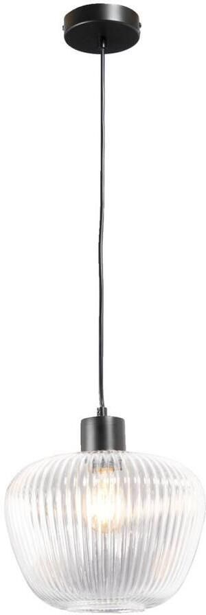 Leen Bakker Hanglamp Yosemite helder mat zwart Ø25x120 cm