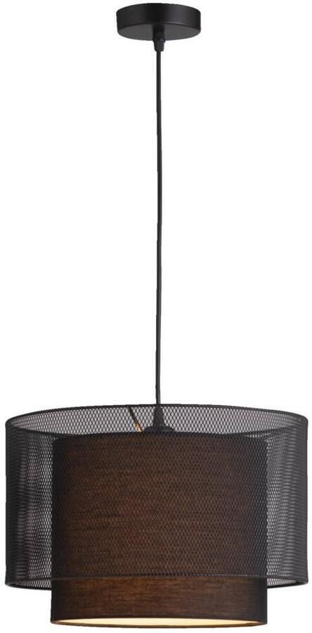 Leen Bakker Hanglamp Zaragoza E27 mat zwart 120xØ35 cm