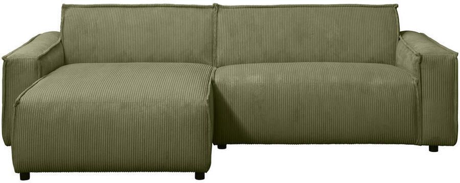Leen Bakker Hoekbank Brooklyn met chaise longue links Soop groen