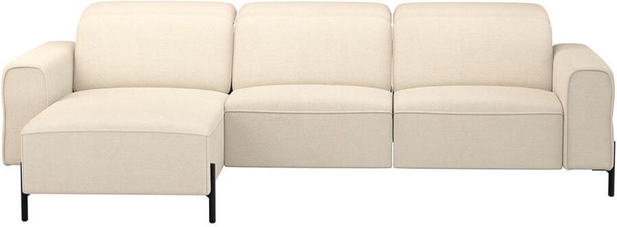 Leen Bakker Hoekbank Dave links elektrisch verstelbaar crème