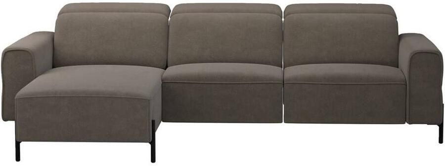 Leen Bakker Hoekbank Dave links elektrisch verstelbaar stof Billy Joe grijs