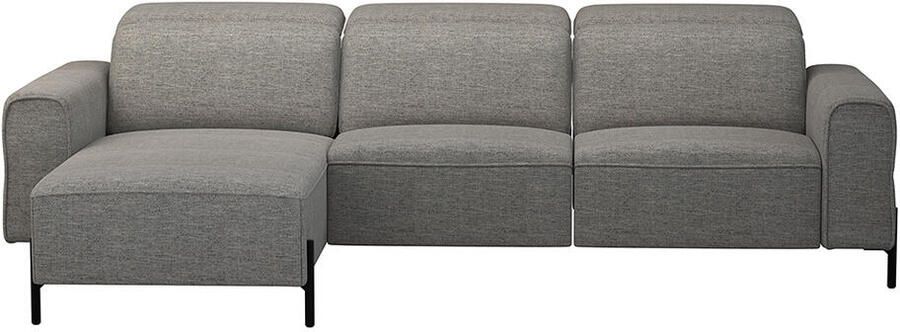 Leen Bakker Hoekbank Dave links elektrisch verstelbaar stof Pure grijs