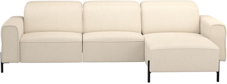 Leen Bakker Hoekbank Dave rechts elektrisch verstelbaar crème