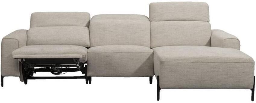 Leen Bakker Hoekbank Dave rechts elektrisch verstelbaar lichtgrijs