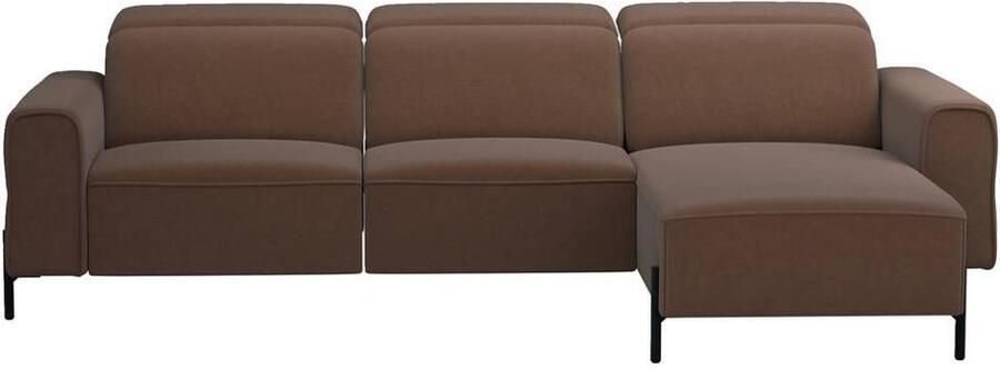 Leen Bakker Hoekbank Dave rechts elektrisch verstelbaar stof Billy Joe cognac