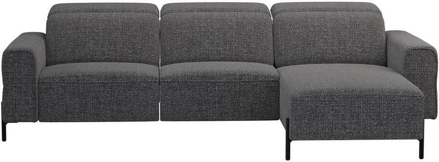 Leen Bakker Hoekbank Dave rechts elektrisch verstelbaar stof Chacha grijs