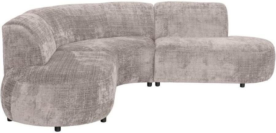 Leen Bakker Hoekbank Luna rond stof Cremona beige