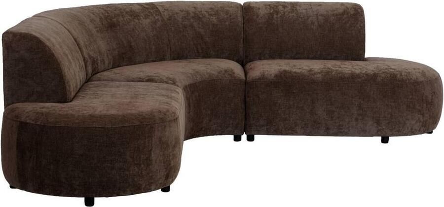 Leen Bakker Hoekbank Luna rond stof Rebel bruin