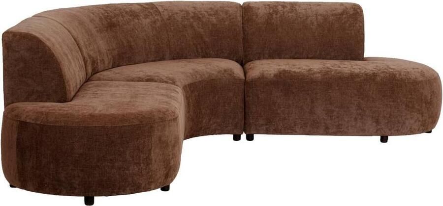 Leen Bakker Hoekbank Luna rond stof Rebel terracotta