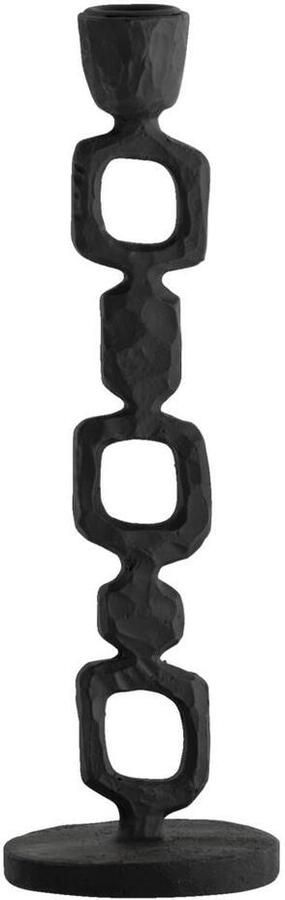 Leen Bakker Kandelaar Ziga zwart polyresin 26xØ7 5 cm