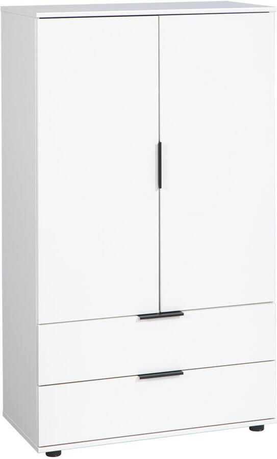 Wimex Waskast Easy Plus kledingkast garderobe 2 lades 81 of 130 cm breed in verschillende kleuren moderne look met zwarte metalen handgrepen - Foto 6