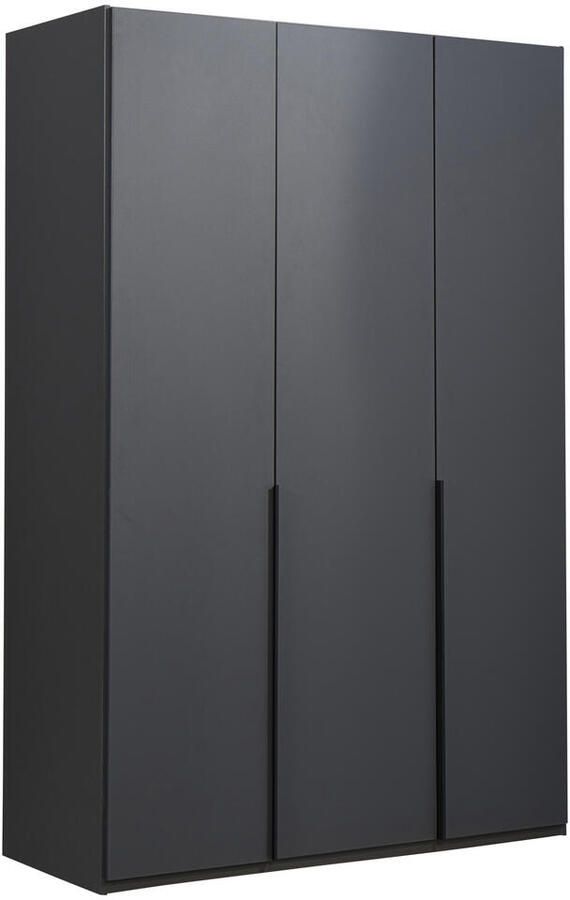 Leen Bakker Kledingkast Milaan 3-deurs- grafiet 208x135x58 cm