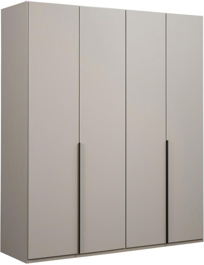 Leen Bakker Kledingkast Milaan 4-deurs kiezel -236x180x58 cm