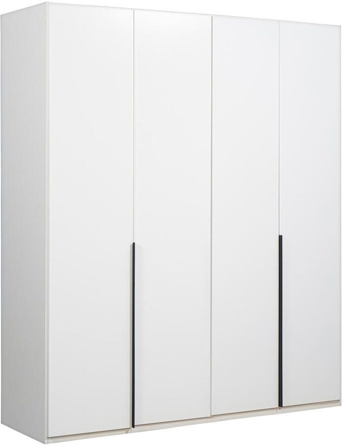 Leen Bakker Kledingkast Milaan 4-deurs wit 236x180x58 cm