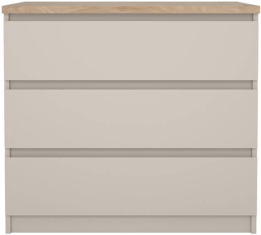 Leen Bakker Ladekast Naia 3 lades greige eiken 70 1x77x50 cm