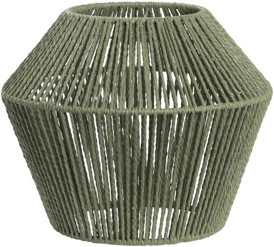 Leen Bakker Lampenkap Willow groen metaal papier 27xØ33 cm