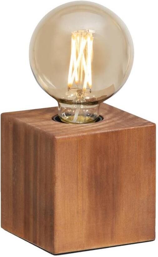 Leen Bakker Lampvoet Kai bruin hout E27 9x9x9 cm