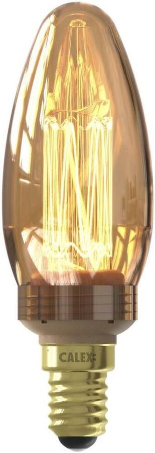 Leen Bakker LED glasvezel kaarslamp dimbaar goud E14 2.3W