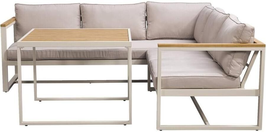 Leen Bakker Lounge dining hoekset Sevilla zand metaal