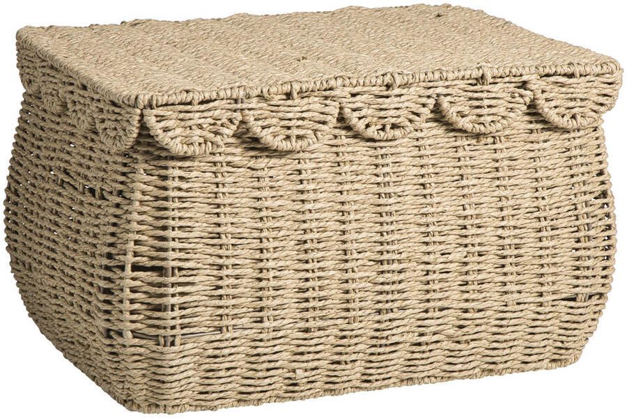 Leen Bakker Mand Moda met deksel bruin 32x42x25 cm