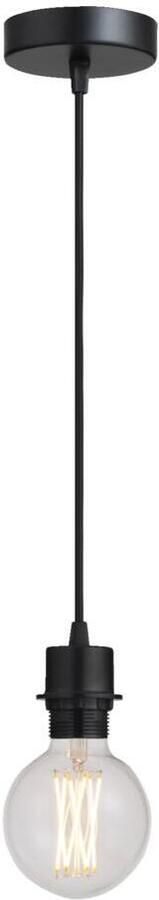 Leen Bakker Pendel hanglamp zwart met schroefdraad voor kap E27 100 cm