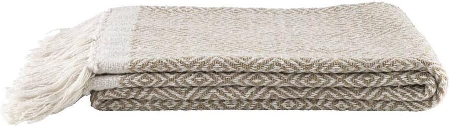 Leen Bakker Plaid Karst zand 130x170 cm