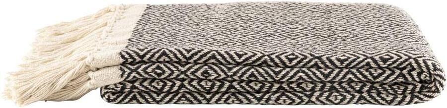 Leen Bakker Plaid Karst zwart 130x170 cm