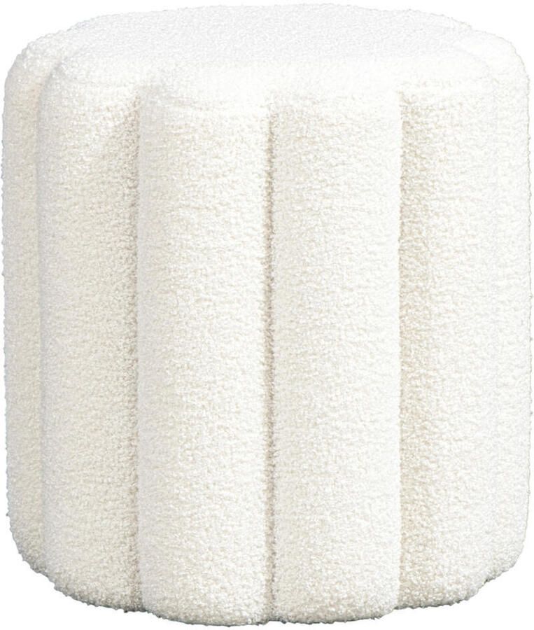 Leen Bakker Poef Bilbao wit 40xØ38 cm