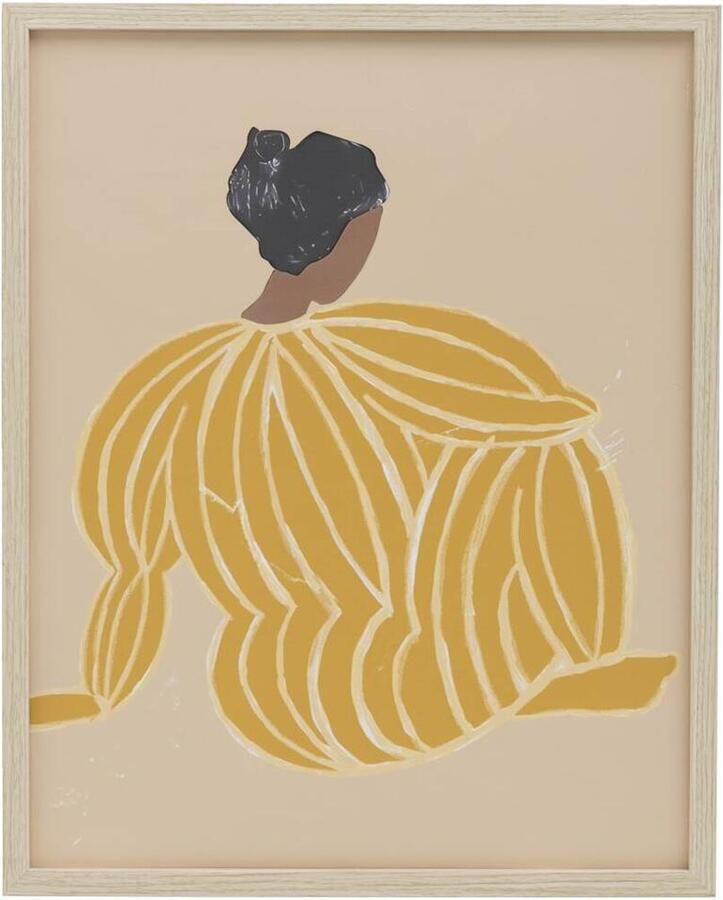 Leen Bakker Poster Lady MDF glas 50x40 cm