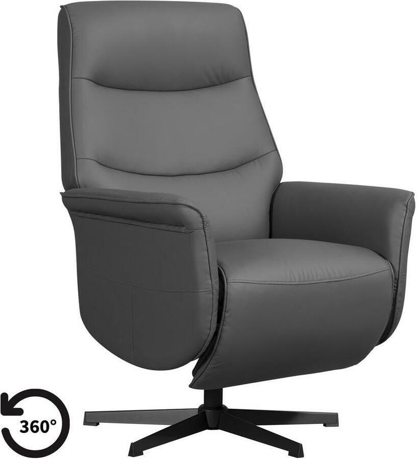 Leen Bakker Relaxfauteuil Boaz -elektrisch verstelbaar antraciet