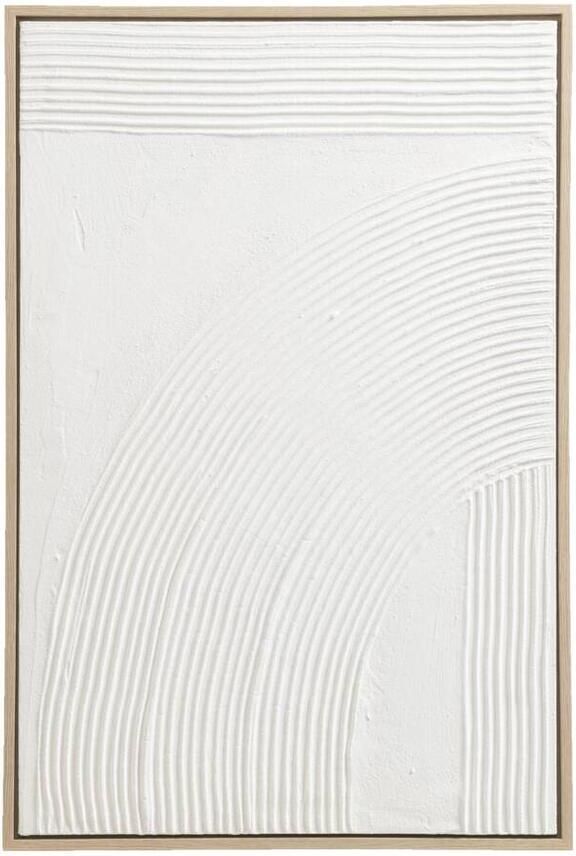 Leen Bakker Schilderij 3D Art wit canvas hout 90x60 cm