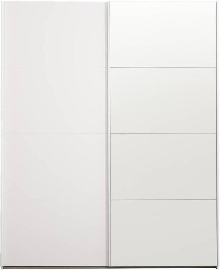 Leen Bakker Schuifdeurkast Bergamo wit spiegel 221x178 5x66 6 cm